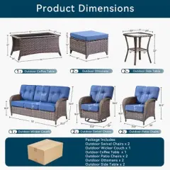 10 Pieces Gymojoy Sofa Chairs Ottoman with Swivel Chairs