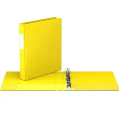 Davis Group 6pk 1" Premium Economy Angled D-Ring Binder Yellow: Hard Cover, 225 Sheet Capacity, 2 Pockets, Polypropylene