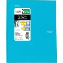 Five Star 2 Pocket Plastic Folder with Prongs (Colors May Vary): Stationery, Multicolor, 25 Sheet Capacity, Internal Pockets