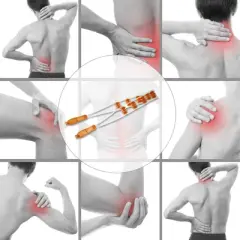 Unique Bargains Multiple Trigger Points for Neck Shoulder PP TPE Handheld Back Massager Orange 1 Pcs