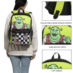 Shrek & Donkey Swamp & Checkered Backgrounds 16" Backpack