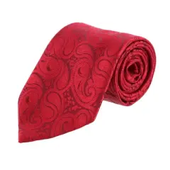 CTM Men's Paisley Print Tie and Pocket Square
