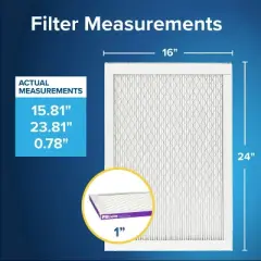 Filtrete 16x24x1 Allergen Bacteria and Virus Air Filter 1500 MPR: MERV 12 Electrostatic Furnace Filter, Captures Dust & Pollen
