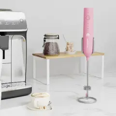 Rechargeable Milk Frother with 3 Speeds and 2-Layer Stainless Steel Whisk &ndash; Handheld Foam Maker for Coffee, Lattes, Matcha, Protein Shakes