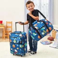 The Lakeside Collection 3-Pc. Kid's Monogrammed Space-Themed Luggage Sets