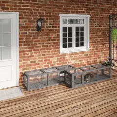 PawHut 59" Long Cat Tunnel with Extendable Design, Outdoor Cat Tunnel House with Weather Protection, Cat Tube Toy Enclosure