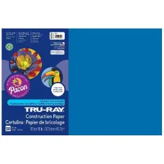 Pacon Tru-Ray 12" x 18" Construction Paper Blue 50 Sheets/Pack 5 Packs (PAC103054-5)
