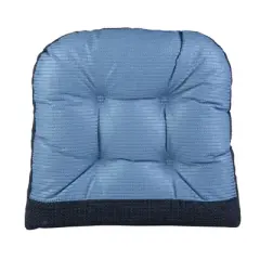 Gripper 15" x 15" Tyson Universal Chair Cushion Set of 2 - Navy: Indoor Seat Cushions for Kitchen Chairs, Solid Twill Fabric