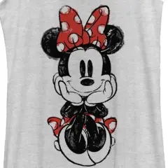 Women's Mickey & Friends Sitting Minnie Sketch Racerback Tank Top