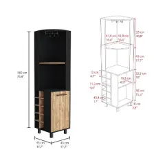Gulches 8 Capacity Wine Glass Rack, 2 Shelves 20.8''H x 17.7''H x 16.4''W, 10Wine Bottle Cubbies4.4''W x 4.7''H and 2Internal Shelves