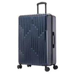 InUSA Drip Lightweight Hardside Large Checked Spinner Suitcase - Blue