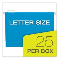 Pendaflex Essentials Colored Hanging Folders 1/5 Tab Letter Blue 25/Box 81603