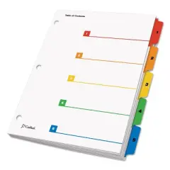 Cardinal Traditional OneStep Index System 5-Tab 1-5 Letter Multicolor 5/Set 60518