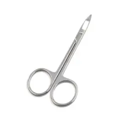 Unique Bargains 2pcs Stainless Steel Eyebrow Eyelash Trimmer Curved Edge Scissor Remover Tool
