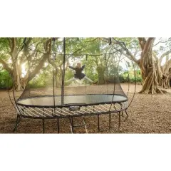 Springfree Trampoline Kids Large Oval 8 by 13 Foot Trampoline with Safety Enclosure Net and SoftEdge Jump Bounce Mat for Outdoor Backyard Bouncing