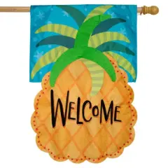 Welcome Pineapple Applique House Flag Everyday 28" x 40" Briarwood Lane