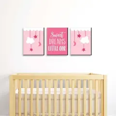 Big Dot of Happiness Baby Girl - Pink Nursery Wall Art and Kids Room Decorations - 7.5 x 10 inches - Set of 3 Prints