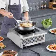 VEVOR Portable Induction Cooktop,5000W Commercial Induction Burner with 16 Temperature Settings, Stainless Steel Countertop Induction Hot Plate,Gray