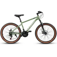 Aukfa 24 Inch Mountain Bike for Teenagers -Durable High Carbon Steel Frame,For School Commuting & Outdoor Riding