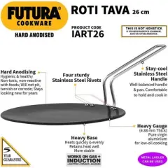 Hawkins Futura 10.25" Hard Anodized Concave Tava Griddle: Aluminum Surface, Induction & Gas Compatible, Hand Wash