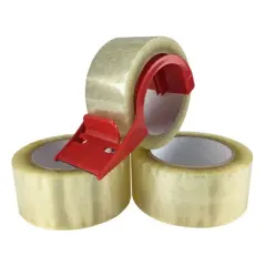 UBMOVE 3 Rolls of Clear Packing Tape & Light Duty Clamshell Tape Dispenser