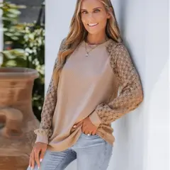 Women's Cutout Lace Sweater - Cupshe