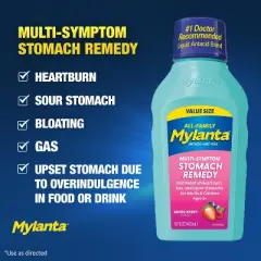 Mylanta Multi-Symptom Stomach Remedy Liquid Mixed Berry 16 Oz