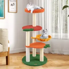 Costway Fruit Style Cat Tree Multi-level Cat Tower w/Padded Top Perch Indoor Cat Climbing Frame