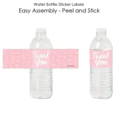 Big Dot of Happiness Pink Elegantly Simple - Guest Party Favors Water Bottle Sticker Labels - Set of 20