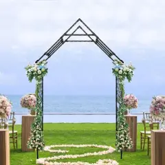 Metal Garden Arch Trellis, 7.87x3.93Ft Garden Arch Arbor for Climbing Plants, Wedding Arch Flowers Backdrop Stand for Lawn Party Ceremony
