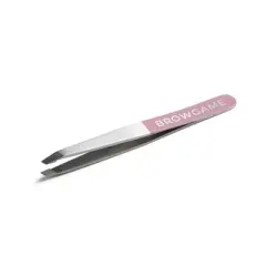 Browgame Original Slanted Tweezer - Tweezers for Fine Hair - Pink - 1 pc