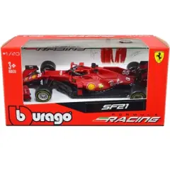 Ferrari SF21 #55 Carlos Sainz Formula One F1 World Championship (2021) Formula Racing Series 1/43 Diecast Model Car by Bburago