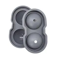 BarY3 Gray Silicone Ice Tray 2 Ball
