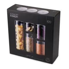 Joseph Joseph Podium 5pc Glass Storage Jar Set with Stand