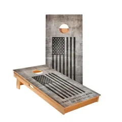 Skips Garage Full American Black Flag Cornhole Boards - ACA Star Series