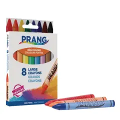 Prang&reg; Soybean Crayons, Large, 8 Colors Per Pack, 6 Packs