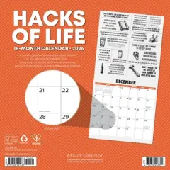 Willow Creek Press 12"x12" 2026 Hacks of Life Wall Calendar