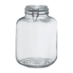 Amici Home Glass Hermetic Preserving Canning Jar Italian, Airtight Hinged Clamp Clasp Lid, Storing and Canning Uses, Clear, 2-Piece,145 oz 1.1 Gallon