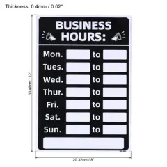 Unique Bargains PVC Self-Adhesive Changeable Store Shop Business Hour Sign