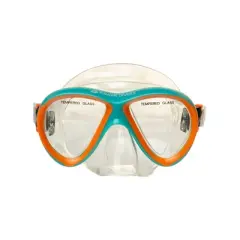 Hawaii Divers Guppy Kids Snorkel Mask &ndash; Teal/Orange (Ages 4+)