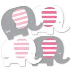 Big Dot of Happiness Pink Elephant - Decorations DIY Girl Baby Shower or Birthday Party Essentials - Set of 20