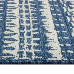 7' x 10' Outdoor Rug Striped Fringe Blue - Threshold&trade;