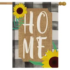 Briarwood Lane Farm House Home Summer Burlap House Flag Sunflowers Double-Sided 28" x 40"