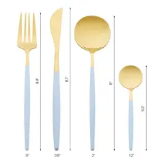 REGALWOVEN Stainless Steel Mirror Polished Flatware Sets Cutlery Set 4 Piece