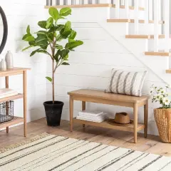 Wood & Cane Bench Natural - Hearth & Hand&trade; with Magnolia