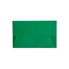 JAM Paper Plastic 2-Pocket Folders Green 6/Pack (382EGRD)