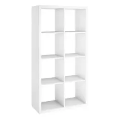ClosetMaid 4583 Bookcase Open Back 8-Cube Storage Organizer, White (2 Pack)