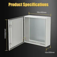24"x16"x10" Nema Carbon Steel Electrical Enclosure IP66 Wall Mount Junction Box