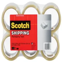 Scotch Shipping Packaging Tape, 1.88 Inchs x 109 Yards, Clear, Pack of 6