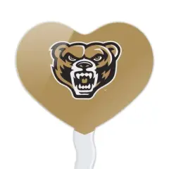 Oakland University Primary Logo Heart Love Cupcake Picks Toppers Decoration Set of 6